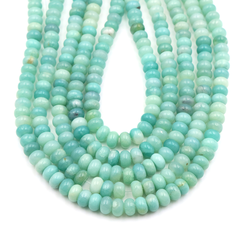 Gemstone Bracelet Healing - Contas de Pedra Natural Amazonita 5x8mm,