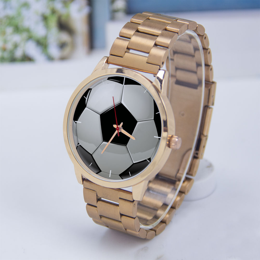 Jewellery Watch - Futebol design fãs prata homem relógio