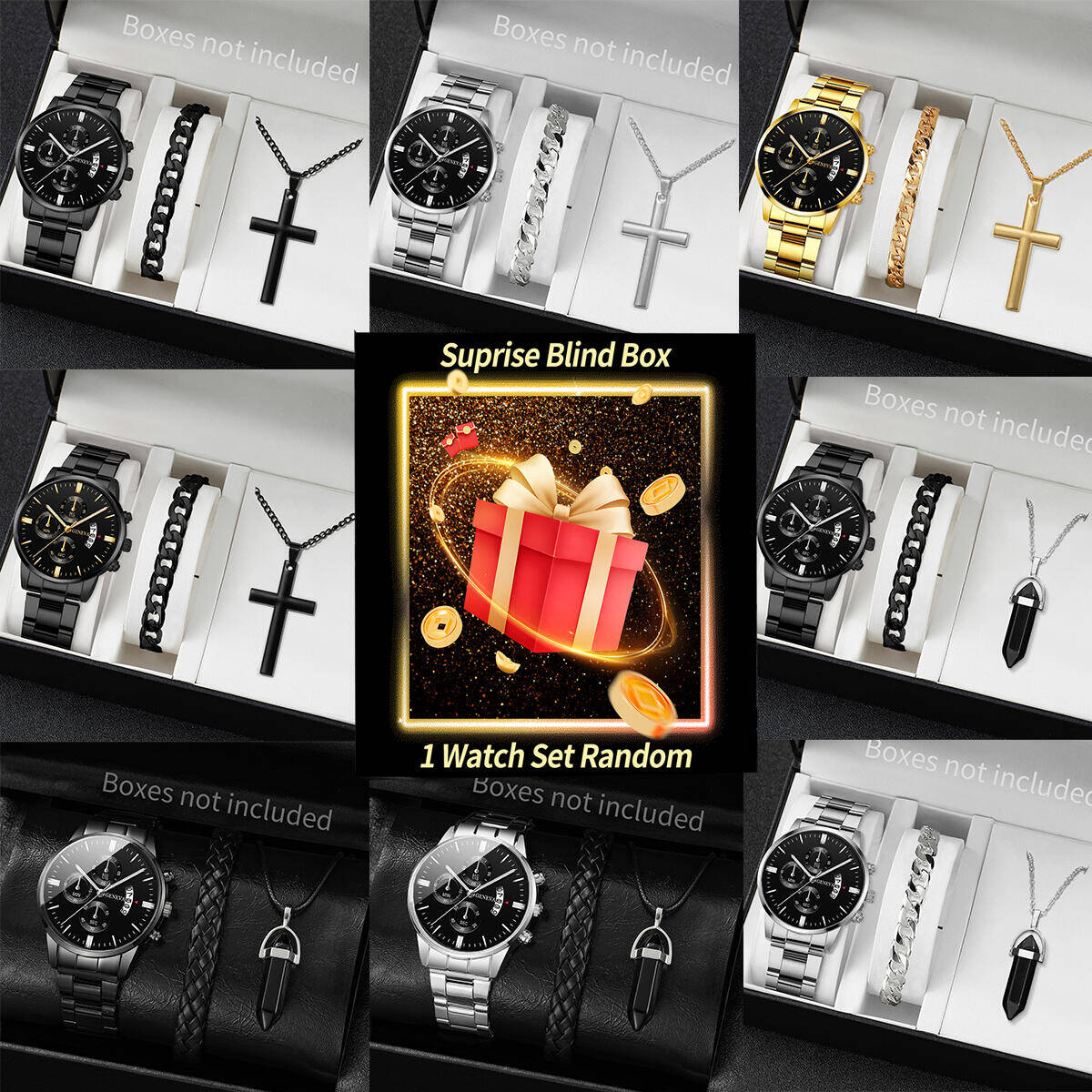 Jewellery Watch - Relógio misterioso surpresa caixa cega-3pcs/set moda
