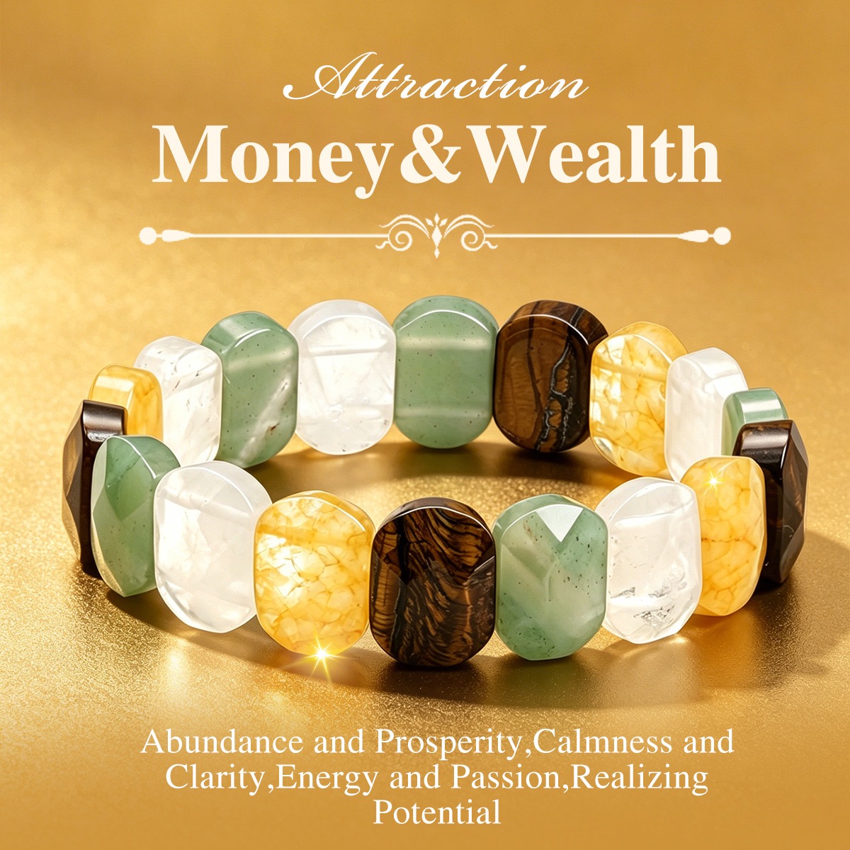 Gemstone Bracelet Healing - Pulseira de Gemas 100% Natural com