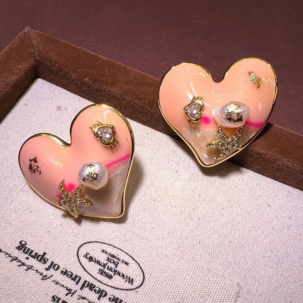 Brincos de areia dourada com p - Pearl Stud Earrings avaliação e preço