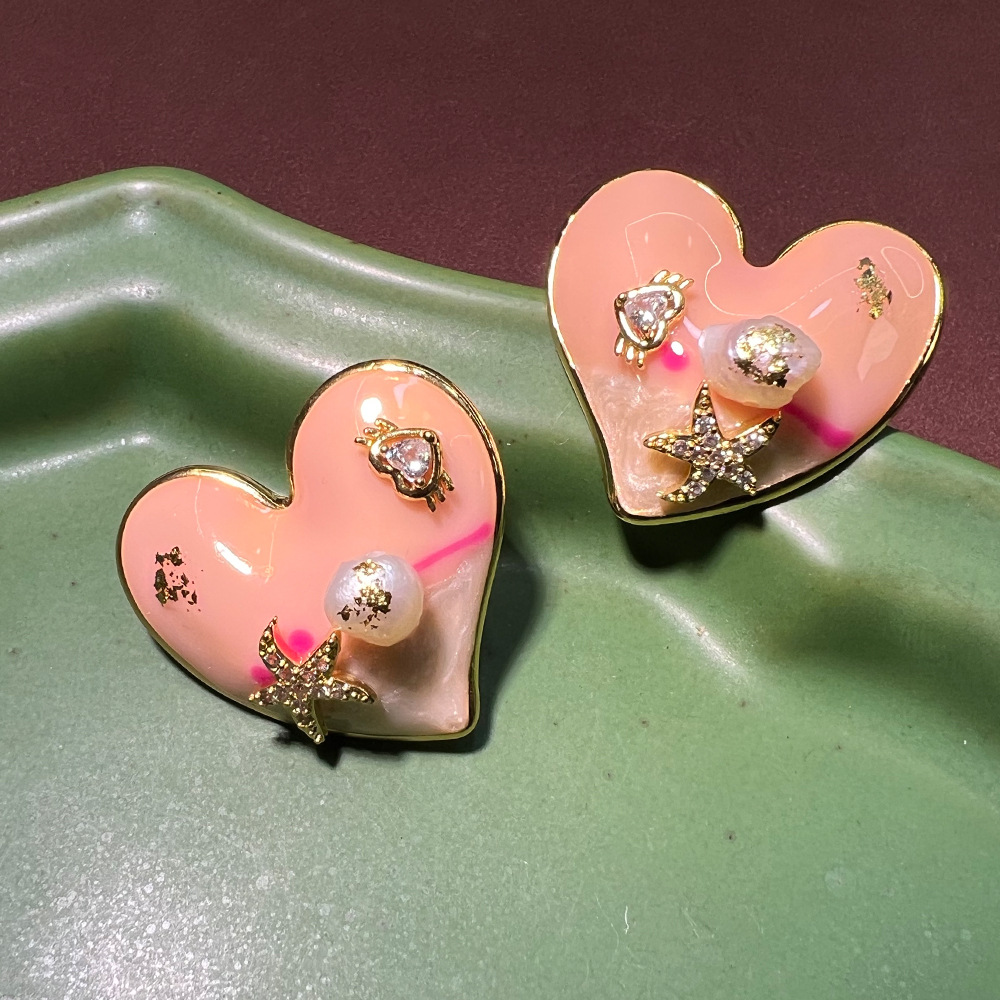 Brincos de areia dourada com p - Pearl Stud Earrings avaliação e preço