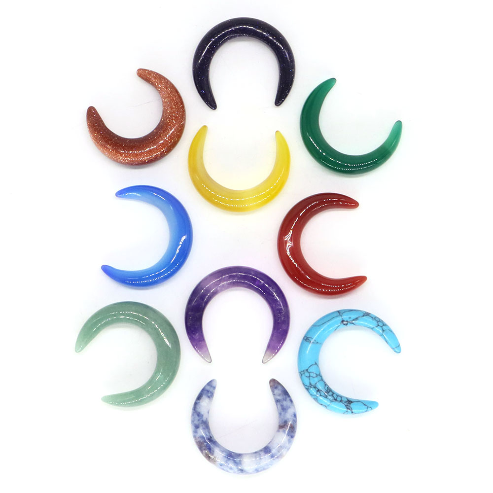 30mm crescente lua forma natur - Gemstone Bracelet Healing avaliação e preço