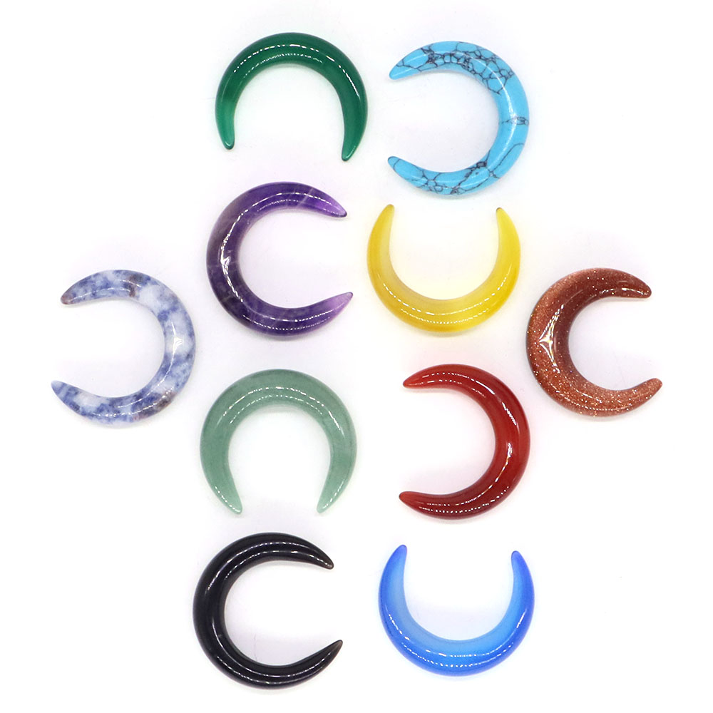 30mm crescente lua forma natur - Gemstone Bracelet Healing avaliação e preço