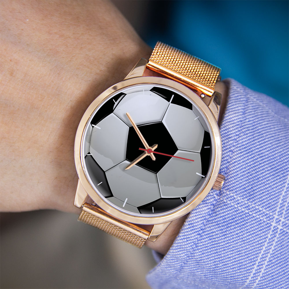 Futebol design fãs prata homem - Jewellery Watch avaliação e preço