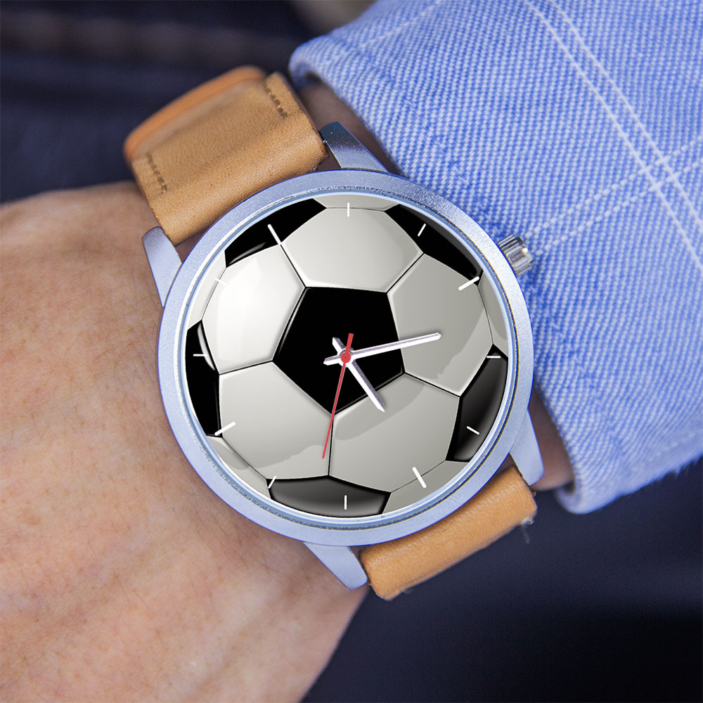Futebol design fãs prata homem - Jewellery Watch avaliação e preço