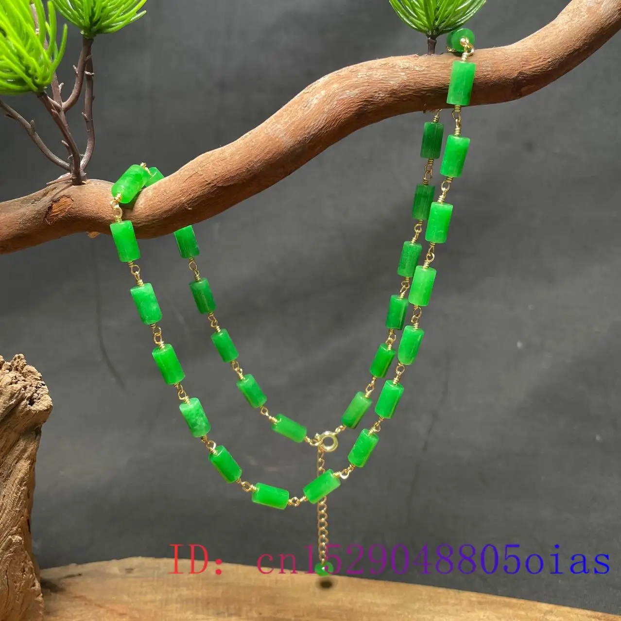 Colar de contas de jade verde  - Jewelry & Watches Sp Z Oo Janów Lubelski avaliação e preço