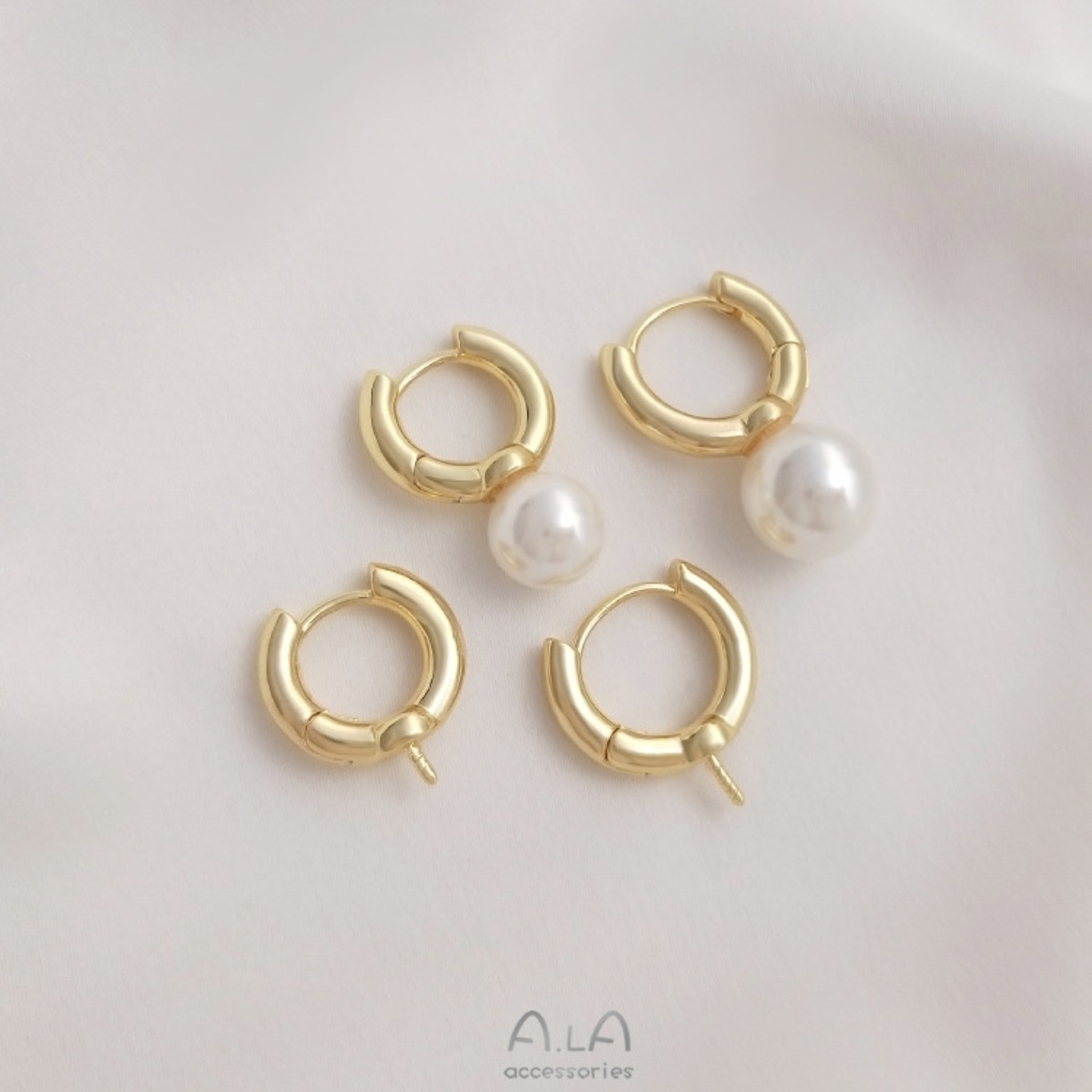 Fecho de Brinco Redondo em Lat - Pearl Stud Earrings avaliação e preço