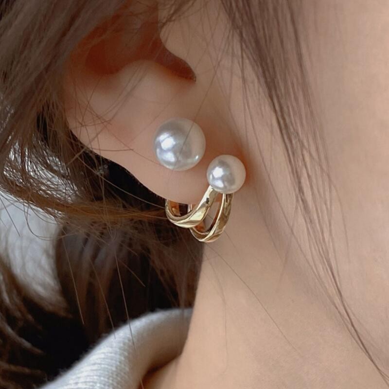 925 agulha de prata coreano mo - Pearl Stud Earrings avaliação e preço
