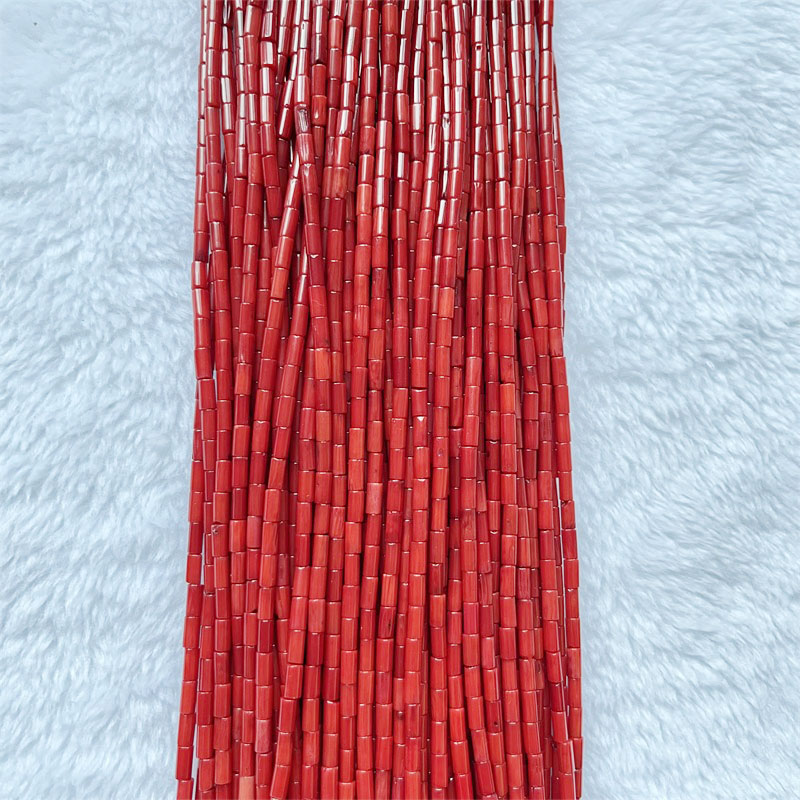 Raro 3*6mm tubo redondo coral  - Gemstone Bracelet Healing avaliação e preço