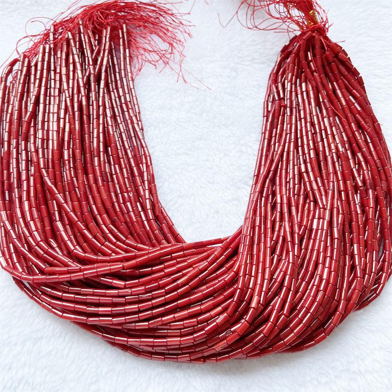 Raro 3*6mm tubo redondo coral  - Gemstone Bracelet Healing avaliação e preço