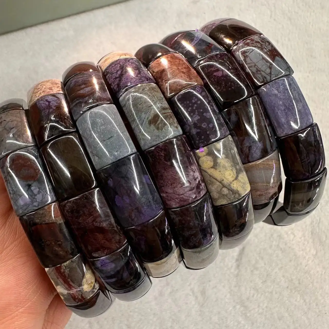 Aaa natural sugilite pulseira  - Gemstone Bracelet Healing avaliação e preço